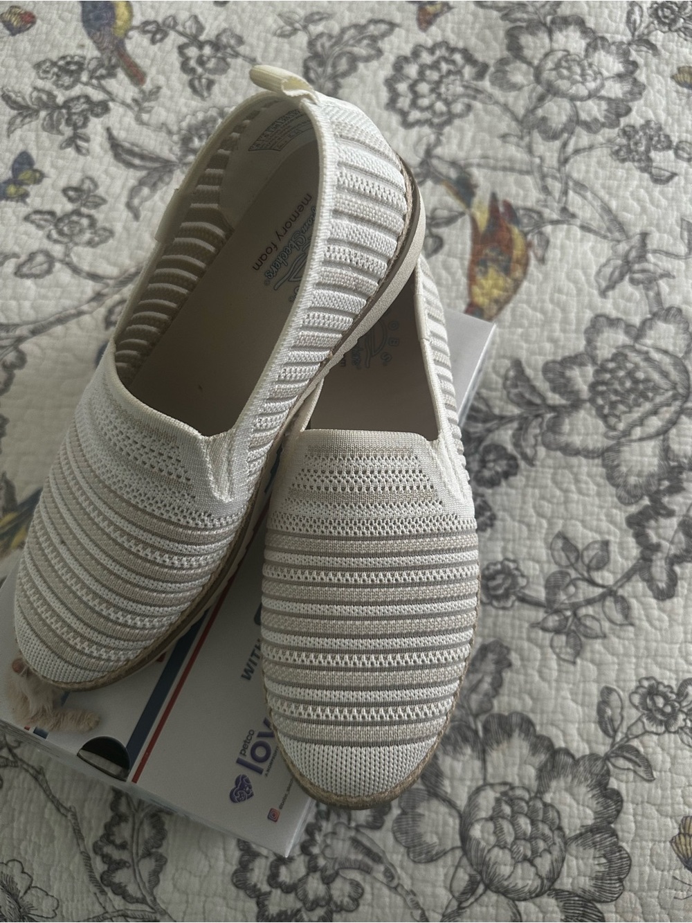 Sketchers Bob’s Comfort Knit Slip-On Flats in Off-White - Picture 8 of 8